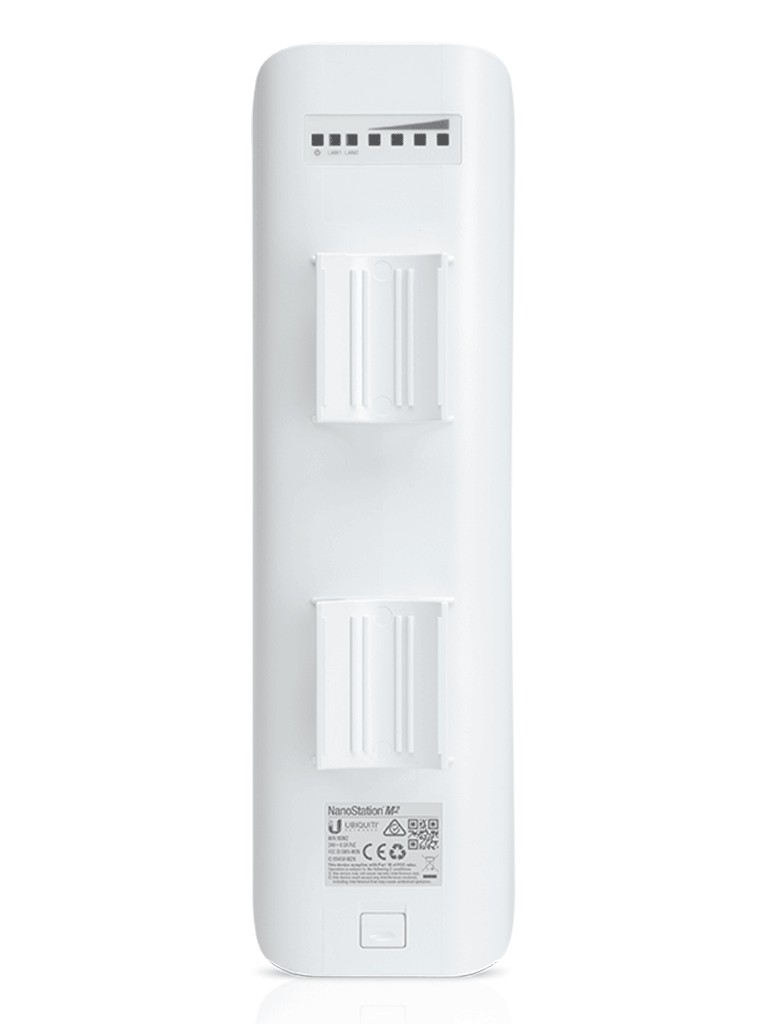 UBIQUITI NSM2 - NanoStation airMAX M2 CPE hasta 150 Mbps con frecuencia 2 GHz (2412-2462 MHz) y antena integrada de 11 dBi.