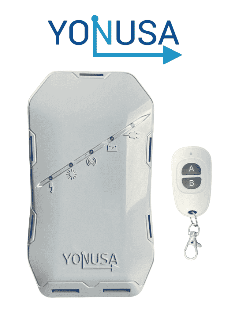 YONUSA HS - Energizador de nueva generación para solución de cerco eléctrico. Cubre 500 metros lineales o 100 metros en 5 lineas. Incluye control remoto (encendido/apagado)