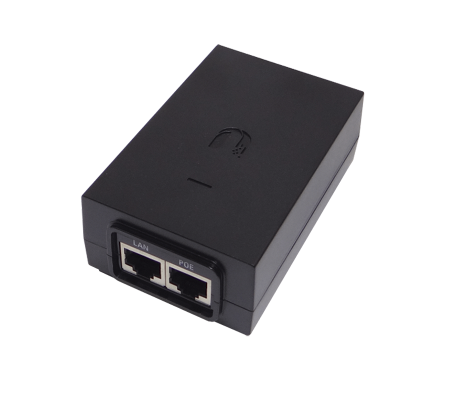 UBIQUITI POE-24-24W - Inyector PoE pasivo para equipos Ubiquiti de 24V DC a 1.0A y función de reset remoto.