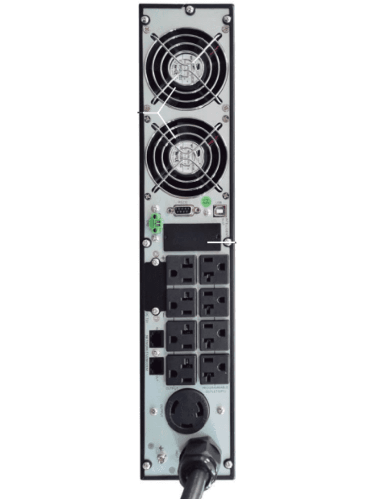 CDP UPO11-3RT AX UPS Online de 3000VA y 3000W con 4 terminales de salida, 6 baterías de 12V a 9AH, y respaldo de 5 minutos al 100% / REQUIERE CLAVIJA O ADAPTADOR NEMA 5L-30P