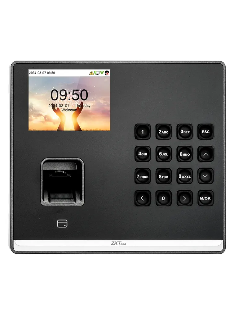 ZKTECO M2LR -  Control de asistencia para 3,000 huellas / 3,000 tarjetas de proximidad de 125kHz / 150,000 eventos / TCP/IP y Wi-Fi