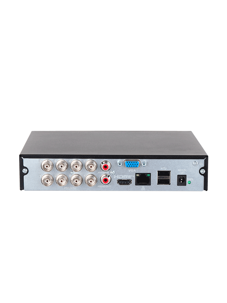 DAHUA DH-XVR1B08H-I/T - DVR de 8 canales 5MP Lite con WizSense y H.265+/ HDCVI X PLUS/ Audio Bidireccional en los 8 Canales/ Soporta 8 canales + 4 IP o hasta 12 canales IP/ SMD Plus y Búsqueda inteligente de Humanos y Vehículos/