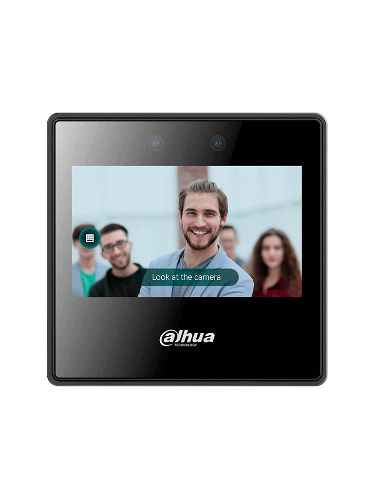 DAHUA ASA3223A-W - Control de asistencia con reconocimiento facial, pantalla táctil de 4.3", WiFi, capacidad para 2000 rostros y contraseñas, 300,000 registros, detección de vida en 0.2 segundos y rango de reconocimiento de 0.3 a 1.5Mts.