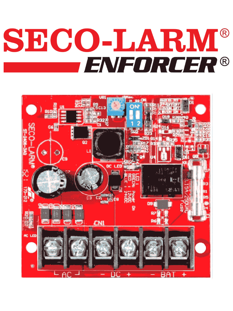 SECO-LARM ST24063AQ - Fuente de Poder con Cargador Bateria 2.5 amp 6/12/24 VCD · SKU SEC1220003