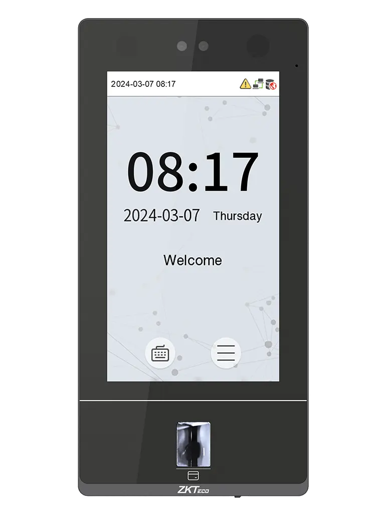 ZKTECO SenseFace 7A - Control de acceso y asistencia para 10,000 rostros / 10,000 huellas / 50,000 tarjetas de 125kHz / TCP/IP / IP65 / 1 Relevador / Compatible con Software Gratuito ZKBio Zlink