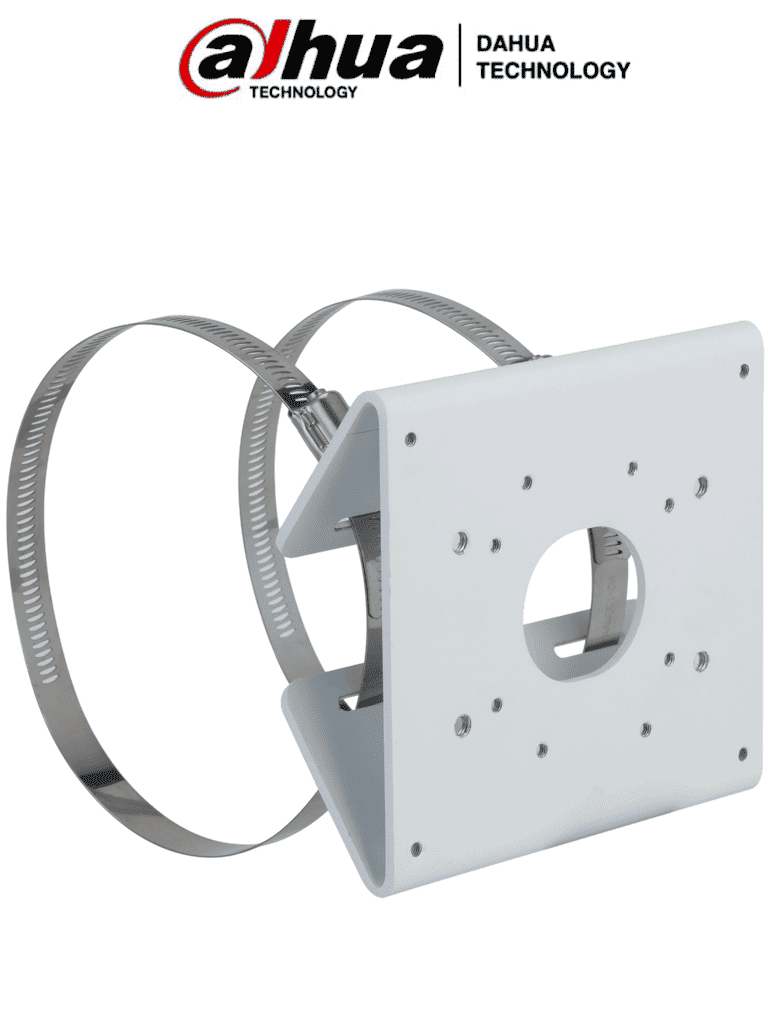 DAHUA PFA156 - Montaje para Poste / Construído en Aluminio / Color blanco / capacidad de carga 5kg / Compatible con postes de diametro 80-150mm / Compatible con cámaras IPC y HAC — Dahua Technology · SKU DHT0430067