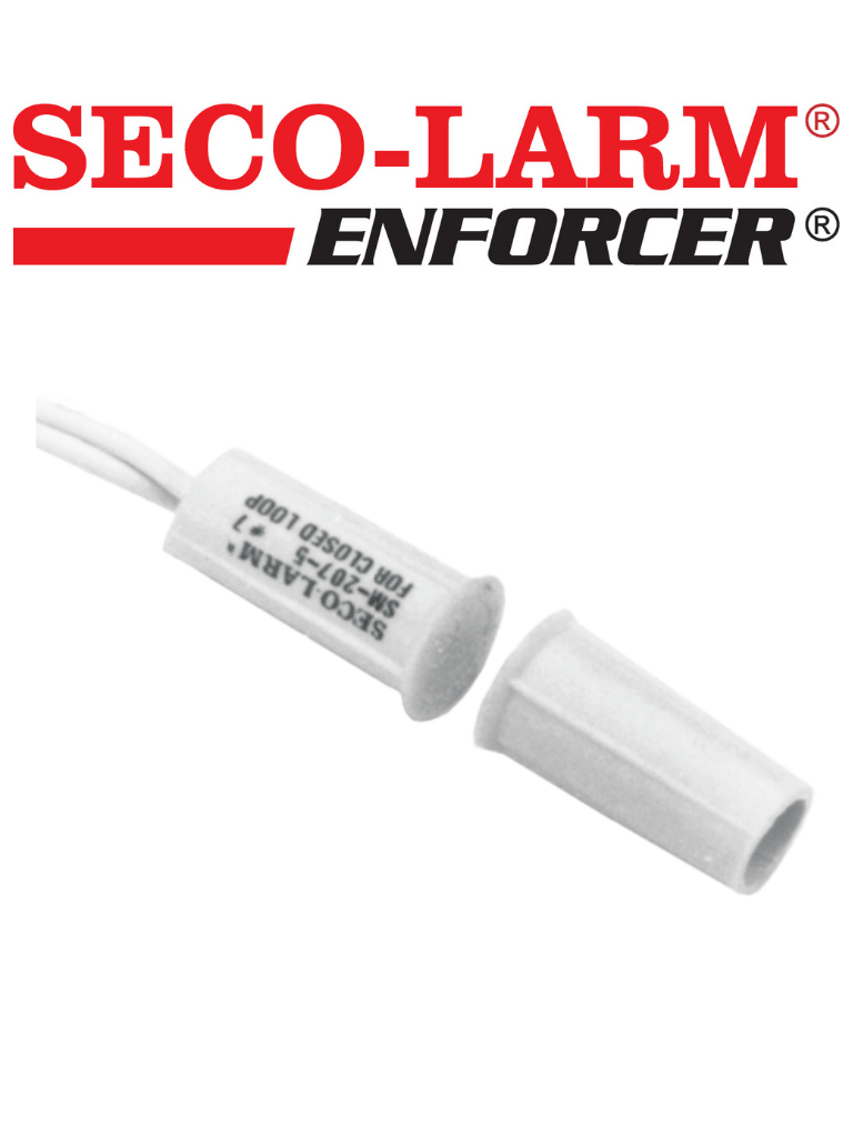 Seco-Larm SM2075QW - Contacto magnético blanco GAP 3/8" de empotrar tipo taquete  Compatible paneles DSC / RISCO / BOSCH