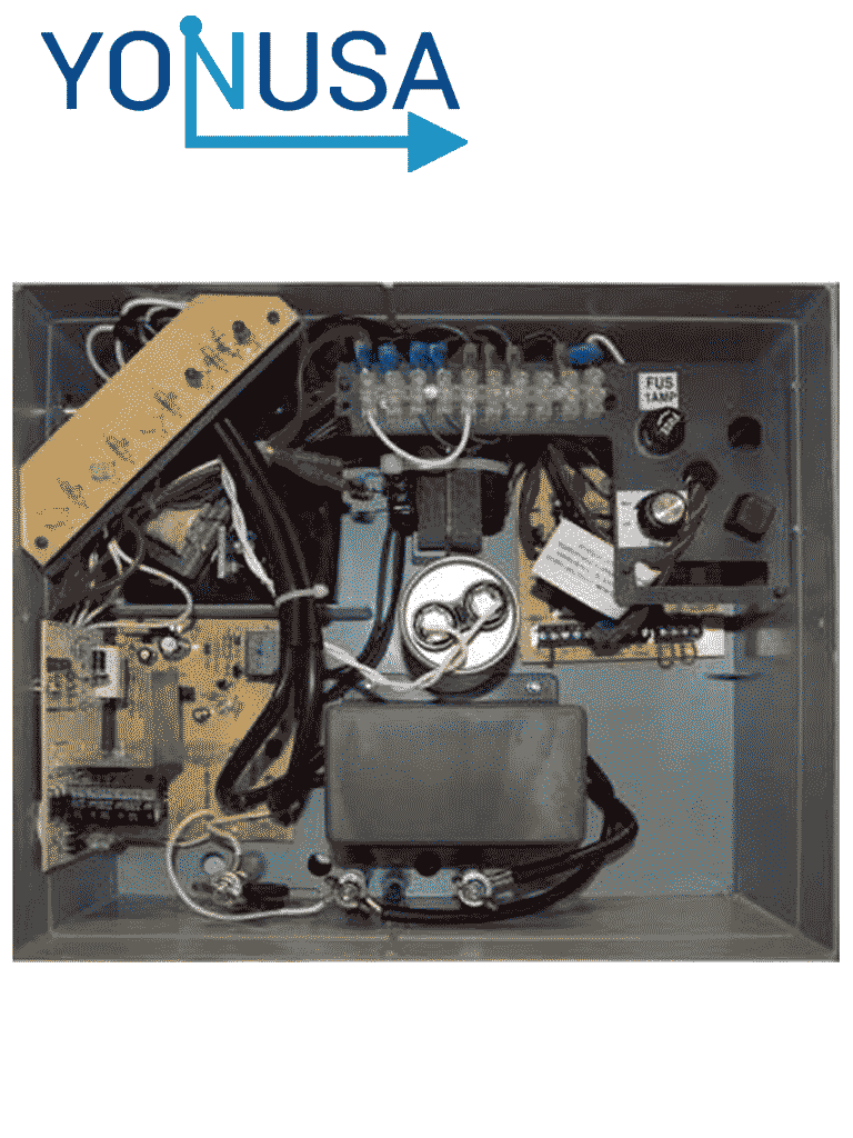 YONUSA EY10000127AF - Energizador de Alta Frecuencia para Cerco Eléctrico 10,000 V, Cobertura de hasta 10,000 metros Lineales (o 2,000 metros en 5 Líneas), Incluye Interfaz con 2 Zonas Cableadas y Soporta Módulo WiFi