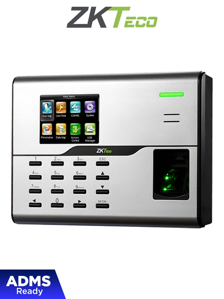 ZKTECO UA860ID - Control de Asistencia y Acceso Básico con Huella Digital BioID (3000), Tarjeta ID 125 kHz (3000), Registro de 50,000 Eventos, Conectividad TCP/IP y WiFi — ZKTeco · SKU ZAS153011