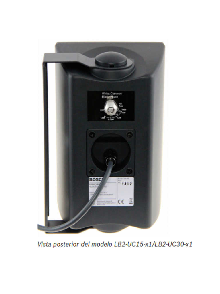 BOSCH M_LB2UC15D1 - Altavoz Premium 15W / Carcasa ABS /  Negro / 8ohms 70V y 100V /