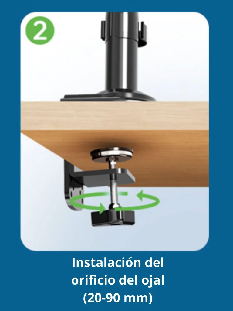 TCE H180  - Soporte de Escritorio Articulado para 2 monitores de 13 a 27" , Carga Máxima 9kg por brazo , VESA 75x75mm / 100x100mm , Ajuste de Inclinación y Rotación