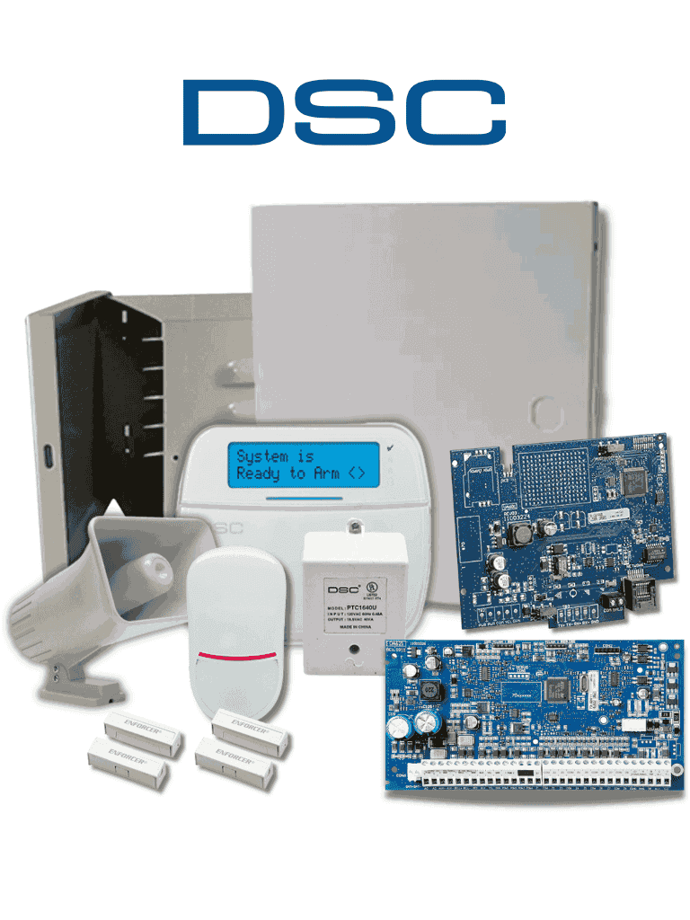 DSC NEO-LCD-SIRENA-IP-SB- Paquete SERIE NEO con panel HS2032 de 8 zonas expandible a 32, Teclado LCD HS2LCDN con Sirena de 30W y su gabinete incluye Comunicador IP TL280E . Sensor PIR Cableado LC200, 2 SM433TQW , Transformador y Gabinete · SKU DSC2480077
