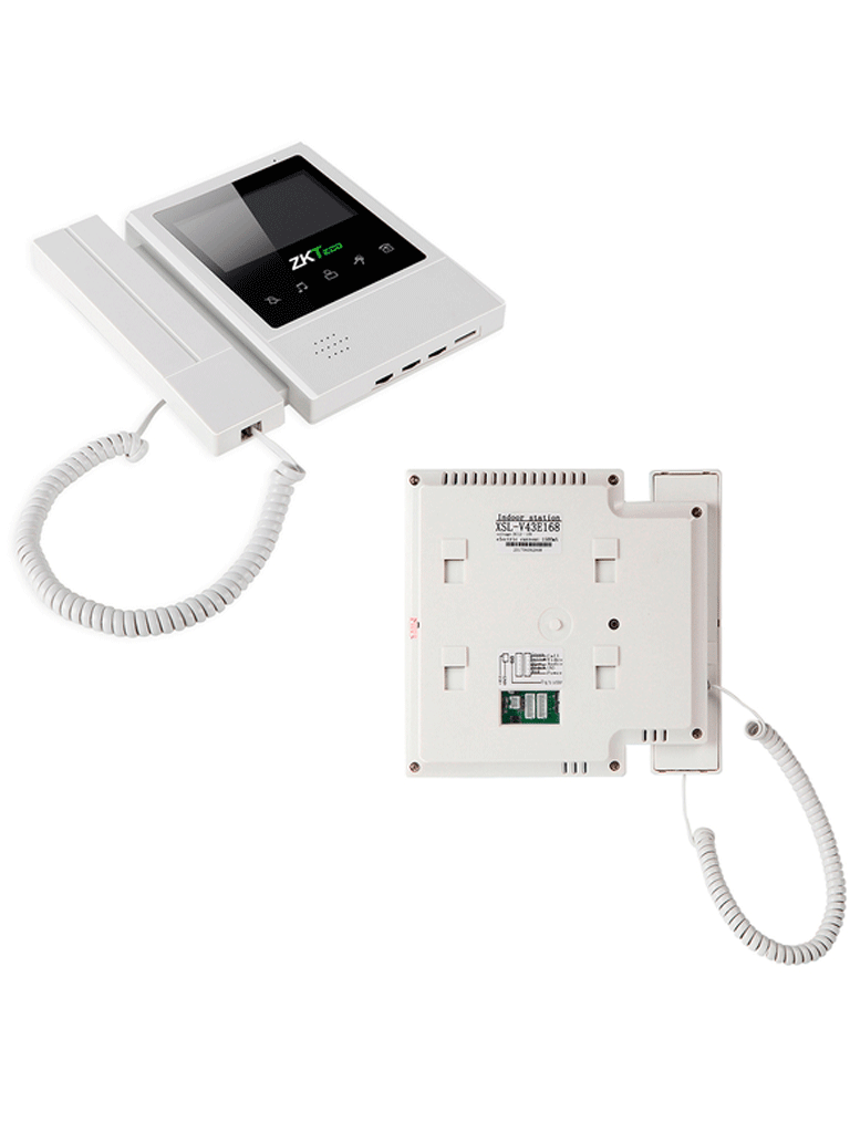 ZKTECO VDP04B4 Kit - Kit de Videoportero Analógico / Monitor de 4.3 Pulgadas / Frente de Calle con cámara de 1 MP / Ángulo de Visión 80° / Conexión hasta 4 monitores