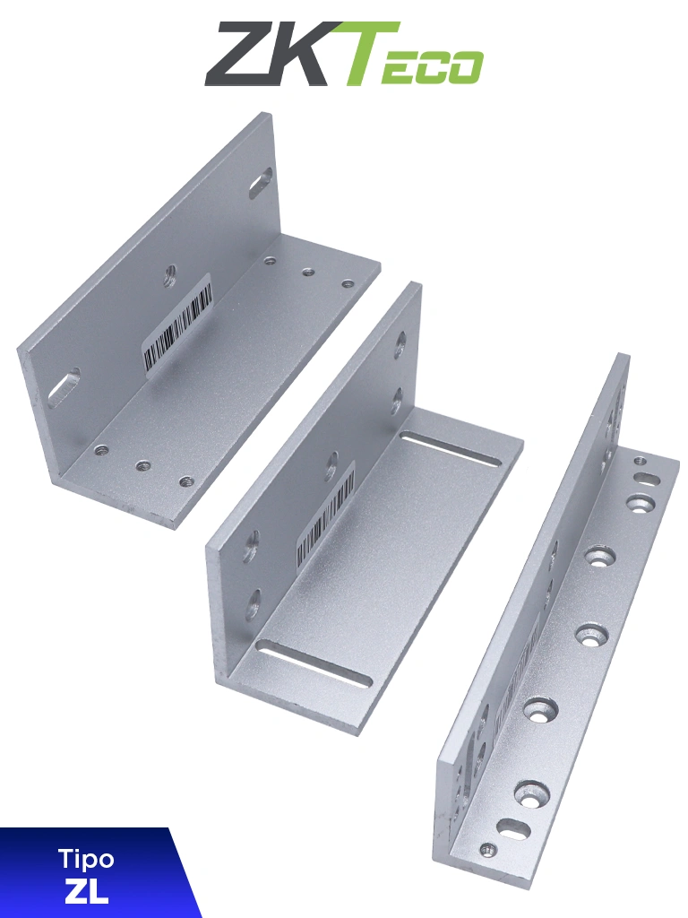 ZKTECO LMB120ZL - Soporte de Montaje para Diversos Tipos de Puertas, Tipo ZL, Aluminio Anodizado, Compatible con Cerradura Magnética LM120 — ZKTeco · SKU ZKC0770003