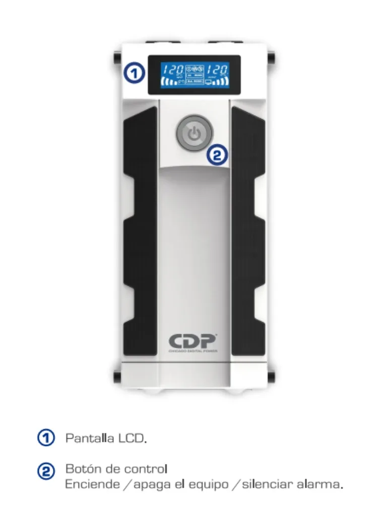CDP GSMART1516 1500VA/900W UPS Smart, AVR 16 Salidas, Puerto de carga USB (8 USB-A y 2 USB-C), 210 joules, Luz RGB, LCD, 120 Vac