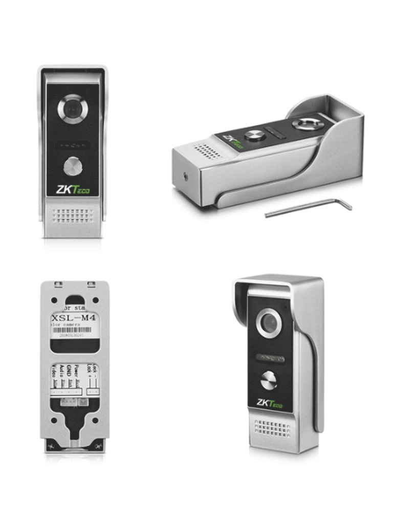 ZKTECO VDP03B3 Kit - Kit de Videoportero Analógico / Monitor de 7 Pulgadas / Frente de Calle con cámara de 1 MP / Angulo de Visión 87° /  Conexión hasta 4 monitores