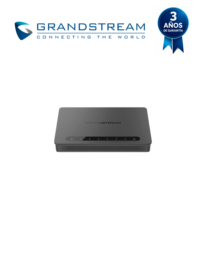 GRANDSTREAM GWN7002 - Router VPN Multi-WAN Gigabit/ 2 SFP 2.5G WAN/LAN + 4 puertos Gigabit (2 con salida PoE)/ NAT 2.2 Gbps/ VPN IPsec, OpenVPN, WireGuard y L2TP/ Firewall integrado/ Balanceo y failover/ Controlador GWN integrado/ Gestión GWN.Cloud