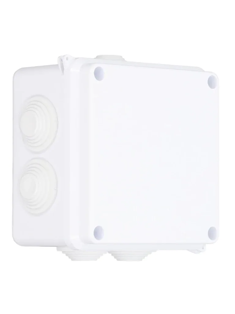 SAXXON PB100 - Caja de conexiones con 7 entradas / PVC libre de halógenos / Compatible con cámaras Bullet / Domo / Dimensiones 100 x 100 x 70 mm (Ancho x Alto x Fondo) / IP55