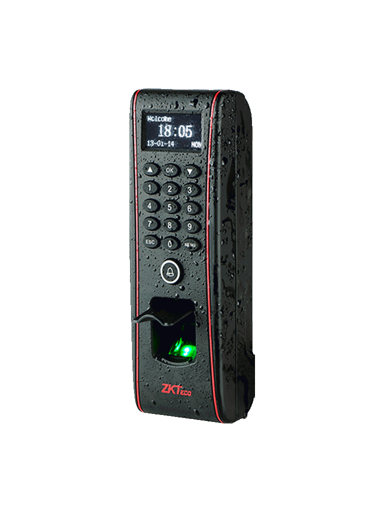 ZKTECO TF1700 - Control de Acceso Exterior de Huella, Tarjeta y Contraseña / Soporta 3000 Huellas / 10000 Tarjetas  RFID 125 khz / Almacena 30000 Registros / Conexión TCPIP / USB / Compatible con Software ZK Access 3.5