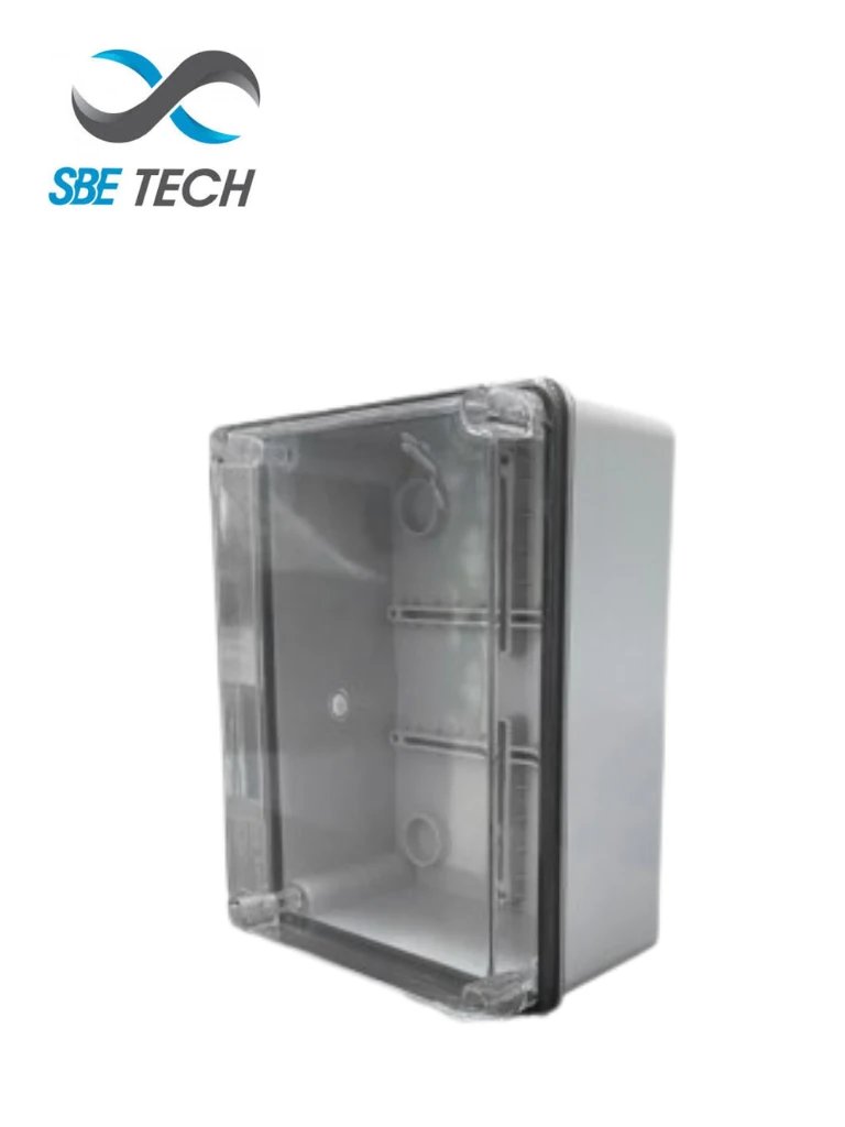 SBE TECH SBE-TR25015013 - Gabinete plástico con tapa transparente , 25 x 15 x 13 cm multiusos con grado de protección IP66, fabricada en material autoextinguible y resistente a la abrasión · SKU SBT1630029