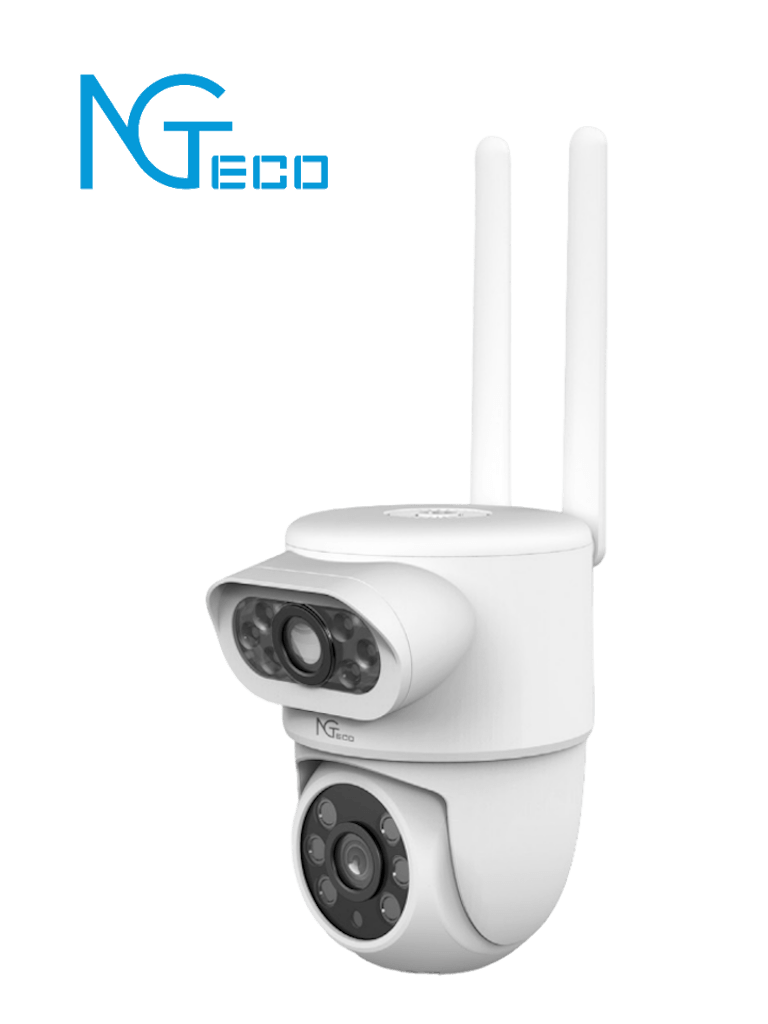NGTECO NGSH01C8AN- Cámara PTZ WiFi , 4MP , Lente Dual , Monitoreo 2 Áreas , Detección Humana , Audio 2 Vías ,Paneo y Tildeo ,Almacenamiento Local y en la Nube — ZKTeco · SKU ZKT0150010
