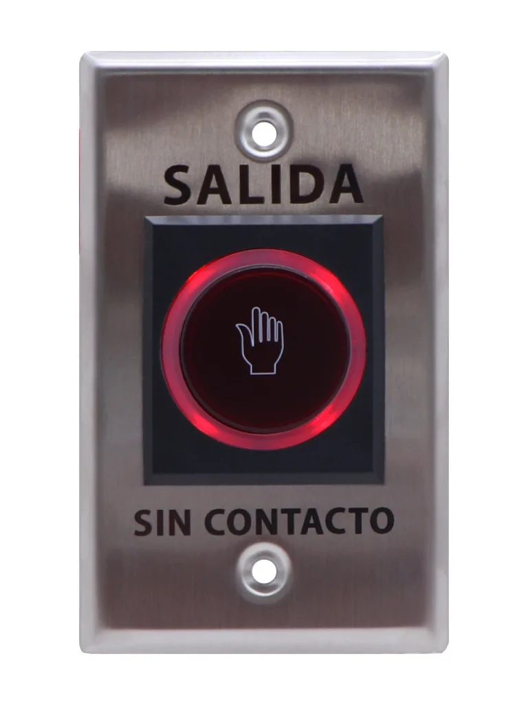 ZKTECO TLEB102 - Botón de Salida sin Contacto, Serie K11, Indicador LED, Acero Inoxidable, 12 VCC, Función NC/NO, Distancia de Detección hasta 10 cm
