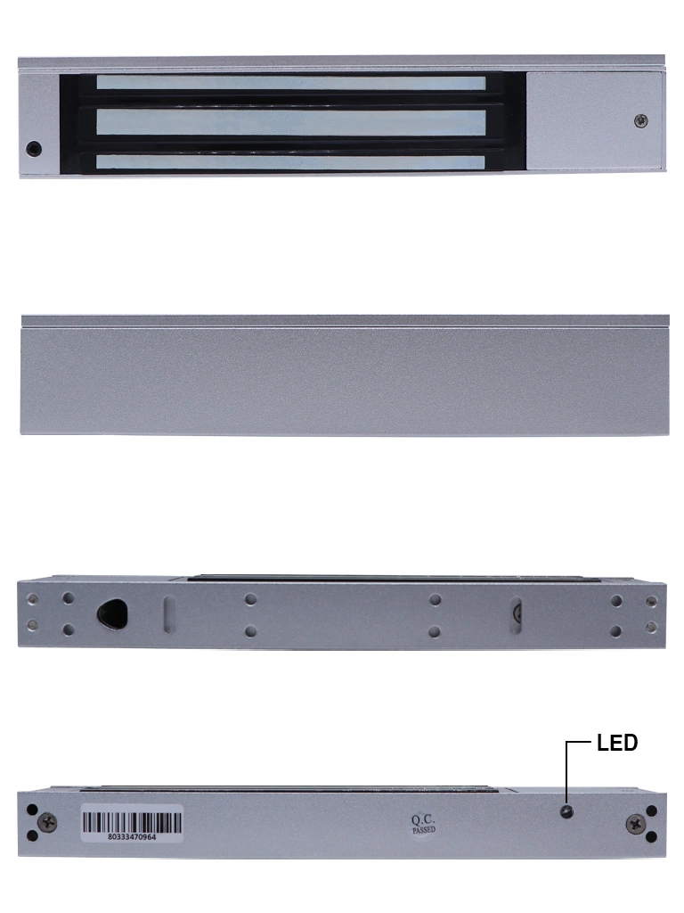 ZKTECO LM200LED - Cerradura Magnética para Uso Interior, Fuerza de Sujeción 200kg, 12/24 VCC, Fail Safe, Compatible con Puertas de Madera, Vidrio y Metálicas