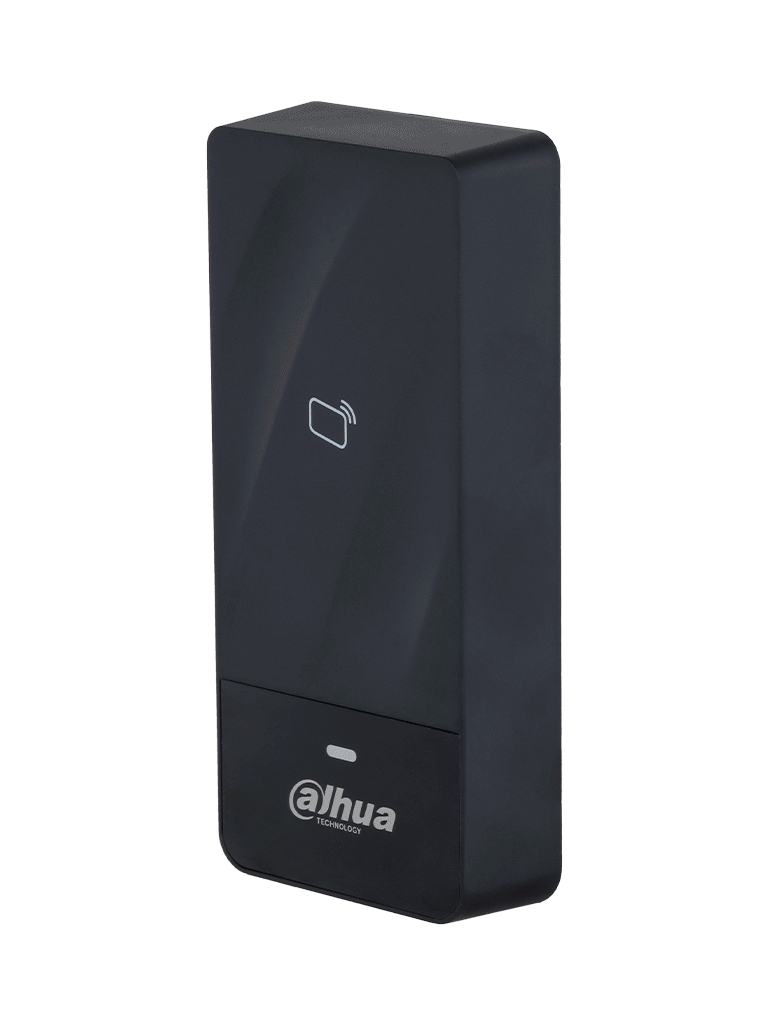 DAHUA ASR1200E - Lectora de tarjetas Mifare 13.56 MHz / Para exteriores / IP66 / Conexión Wiegand o RS485 / Indicador de luz y sonido