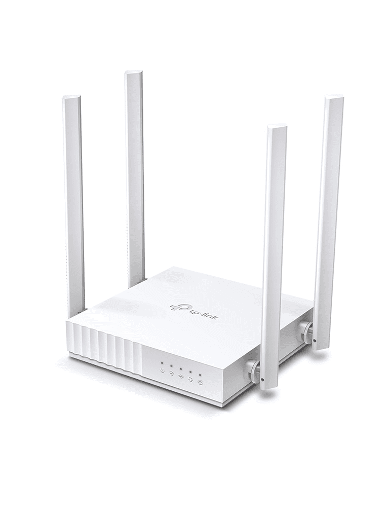TP-LINK Archer C24 - Ruteador WiFi AC 750Mbps con 1 puerto WAN RJ45 Fast Ethernet, 4 puertos LAN RJ45 Fast Ethernet, 4 antenas fijas y modos de funcionamiento como enrutador, punto de acceso y extensor de red.