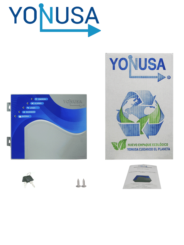 YONUSA EY10000127AF - Energizador de Alta Frecuencia para Cerco Eléctrico 10,000 V, Cobertura de hasta 10,000 metros Lineales (o 2,000 metros en 5 Líneas), Incluye Interfaz con 2 Zonas Cableadas y Soporta Módulo WiFi