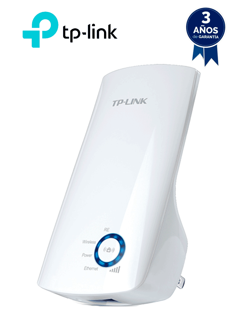 TP-LINK TL-WA850RE - Repetidor inalámbrico universal de señal WiFi, hasta 300Mbps en 2.4GHz, con 2 antenas internas, 1 puerto RJ45, modo extensor de rango y punto de acceso. — TP-Link · SKU TPL4220001