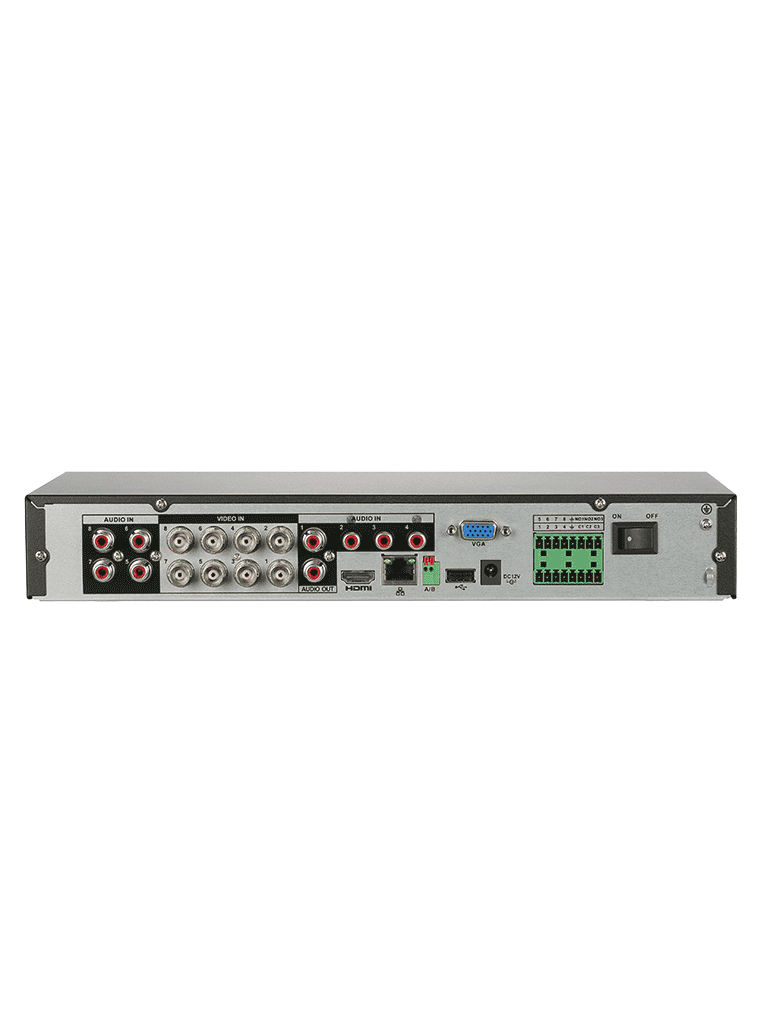 DAHUA DH-XVR5108HE-I3/T - DVR de 8 Canales 5MP Lite WizSense/ HDCVI X PLUS/ Audio Bidireccional en los 8 Canales/ H.265+/ 8 Canales +4 IP/ Hasta 12 Ch IP/ 1 Canal de Reconocimiento Facial/ SMD Plus/ Protección Perimetral/ Compatible con Dolink Care
