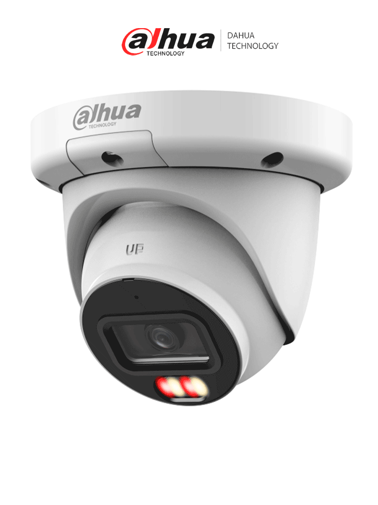 DAHUA DH-IPC-HDW3449QM-S-IL - Cámara IP Domo de 4 Megapíxeles con Iluminador dual/ WizSense/ Lente de 2.8mm/ 102 Grados de Apertura/ Microfono Integrado/ IR de 50 Metros/ SMD 4.0/ AI SSA/ H.265+/ Ranura para MicroSD/ WDR Real de 120 dB/ — Dahua Technology · SKU DHT0040152