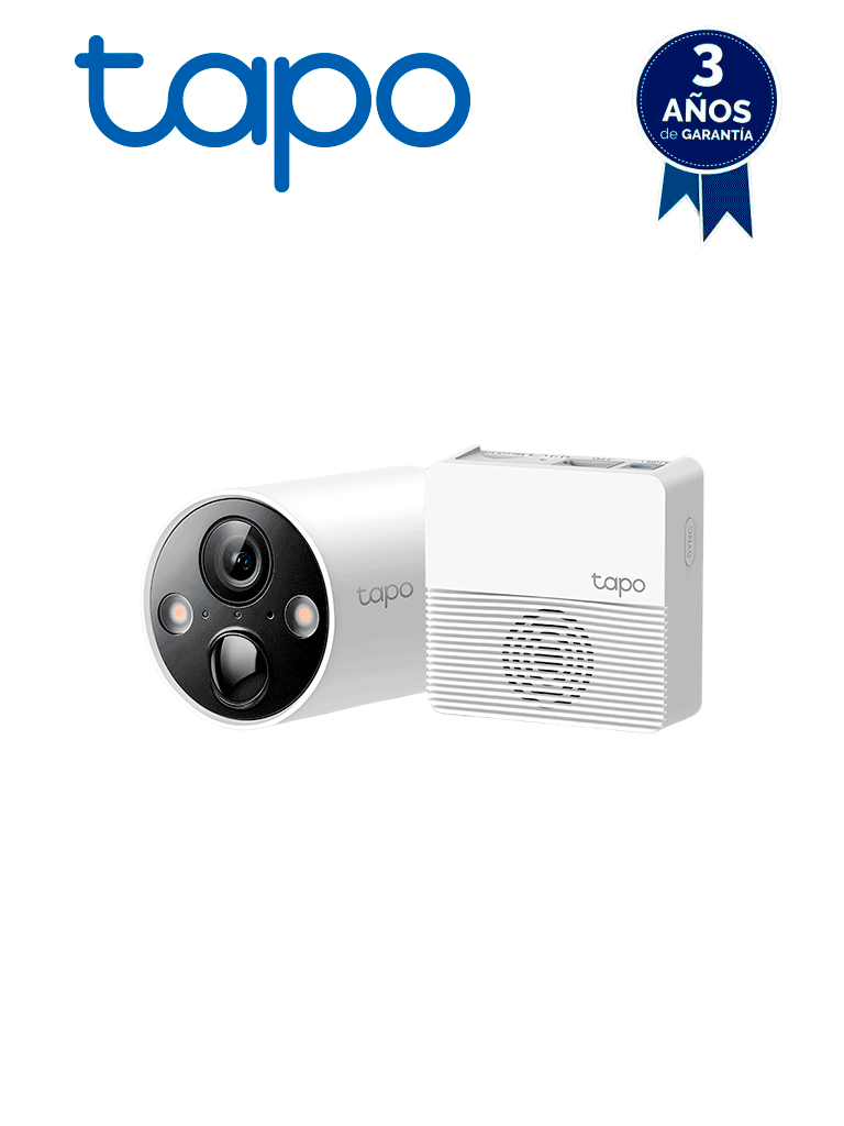 TP-LINK TAPO C420S1 - Cámara IP WiFi tipo Bullet con batería integrada para exterior, resolución de 2K, visión nocturna, WiFi 2.4 GHz, notificación push, ranura para Micro SD, y compatible con Google Assistant y Alexa.