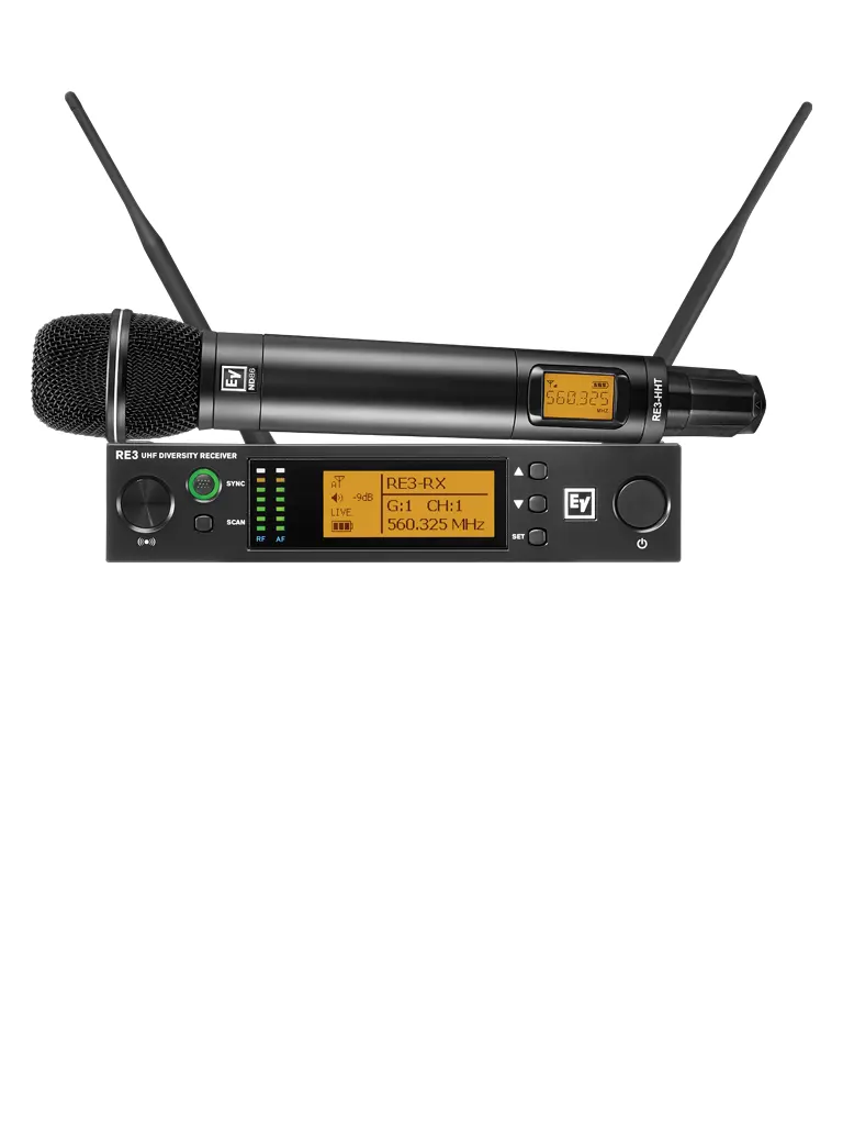 ElectroVoice M_RE3ND866M - Set de Micrófono Inalámbrico RE3 / Unidad de Mano Supercardioide ND86 / 653-663 MHz