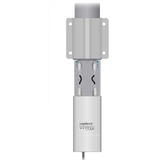 UBIQUITI AMO-2G10 - Antena omnidireccional para access point de 2.4GHz con ganancia de 10 dBi y 2 conectores SMA hembra inverso.