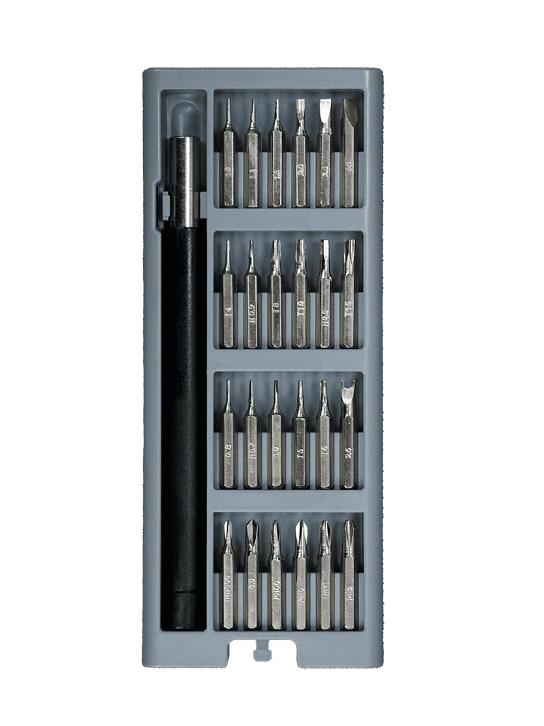 TVC YUMBE - Set de Desarmador con 24 Puntas Intercambiables/ Mango Adaptador/ Medidas 16.6 x 6.7 cm/