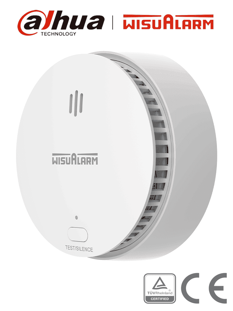 DAHUA WISUALARM DHI-HY-SA20B - Detector de Humo Standalone (Autonomo), Sensor Fotoeléctrico, Sonido de Alarma de 85dB, Alarma Visual y Audible, Durabilidad de Batería hasta 5 años, Certificaciones TÜV and CE,