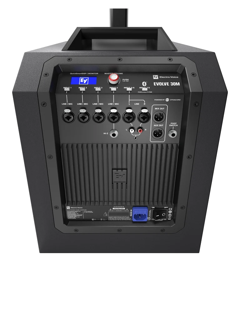 ElectroVoice M_EVOLVE30MUS - Sistema Amplificado de Columna EVOLVE 30M 8CH / Bluetooth / Columna 6x2.8" / Subwoofer 10" / Negro