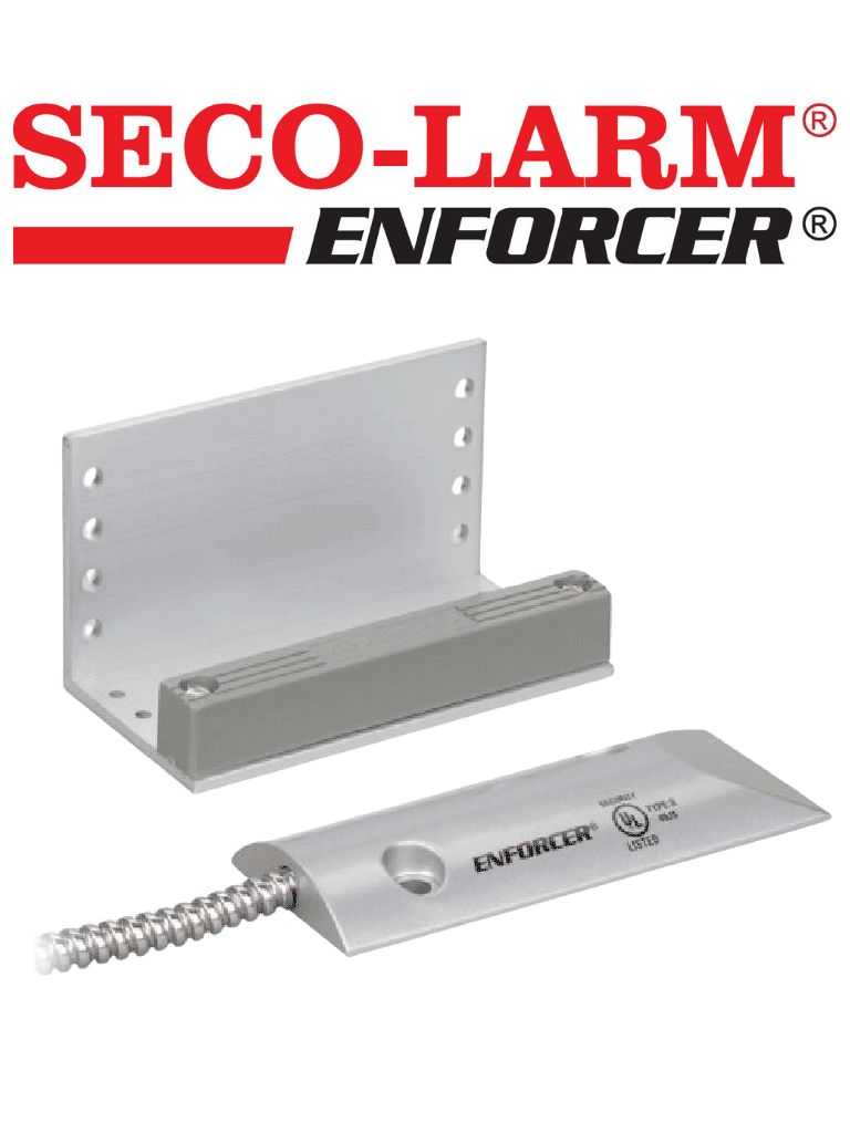 Seco-Larm SM226L3Q - Contacto Magnético metálico para cortina con bucle  N.A. y N.C. (overhead) Compatible paneles DSC / RISCO / BOSCH