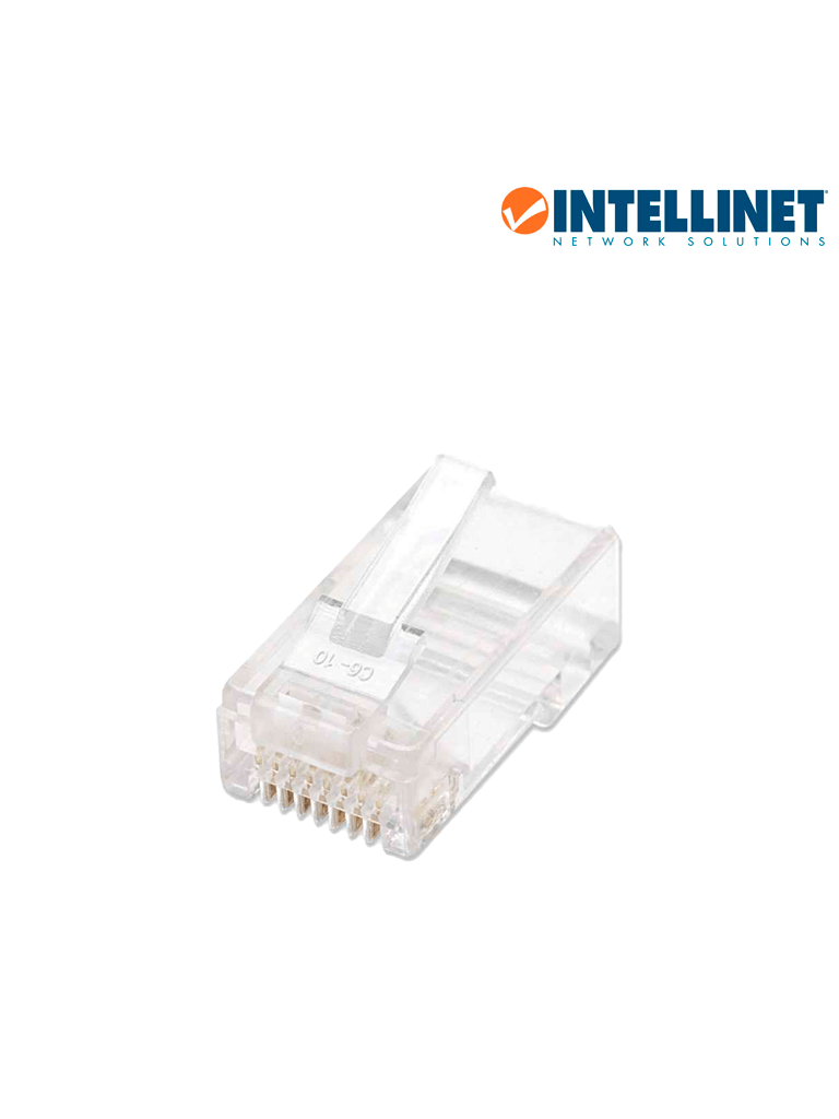 INTELLINET - 502399 - PLUG RJ45 CAT5E SOLIDO UTP BOTE 100 PZAS ORO 15-MICRAS