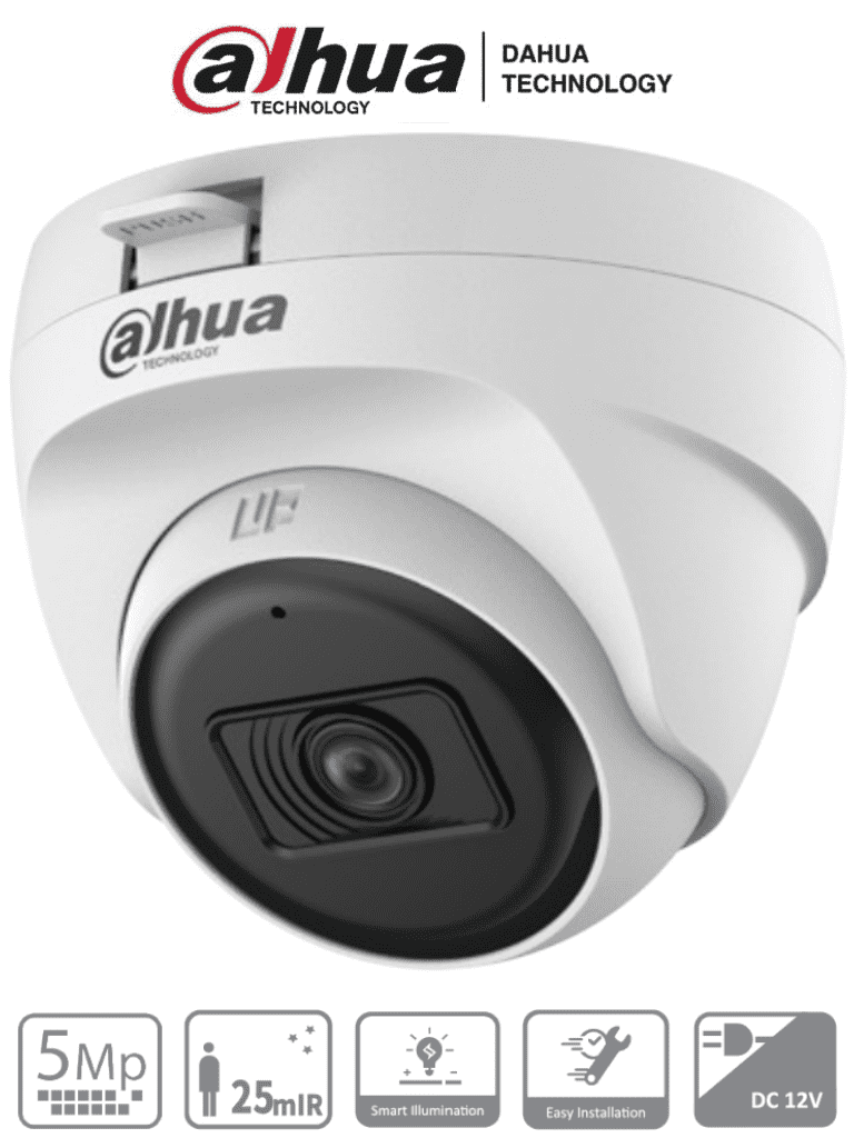 DAHUA HAC-T1A51N-U-28-S2 - Cámara Domo de 5 Megapixeles/ Lente de 2.8mm/ 106 Grados de Apertura/ IR de 25 Mts/ Uso Interior/ Soporta HDCVI/AHD/TVI y CBVS/ — Dahua Technology · SKU DHT0300071