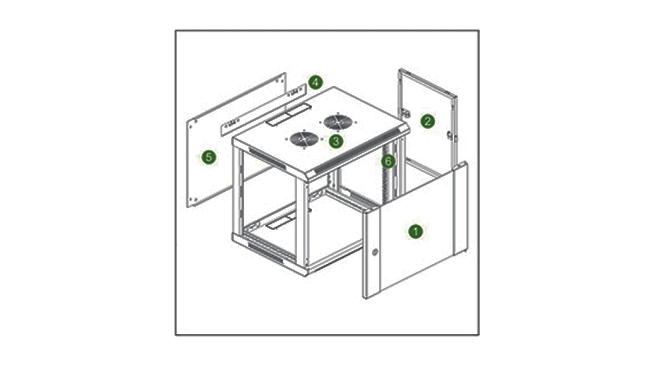 SAXXON SA661201 - Gabinete de pared de 12 UR, fijo, capacidad de carga de 60 Kg. Dimensiones: 60x60x63.5 cm.