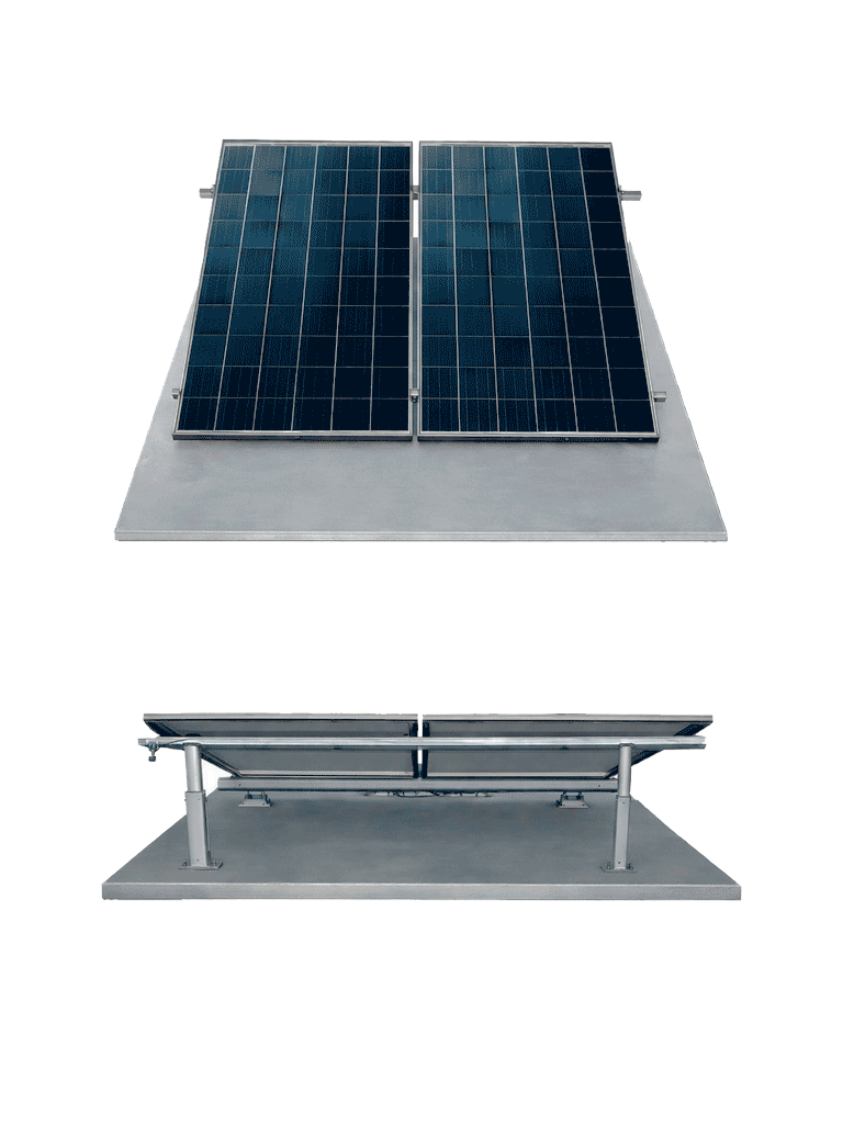 ANTAI STFLTRF - Kit de estructura de aluminio para 2 módulos con inclinación de 15º a 30º en vertical / Para 2 paneles no incluidos