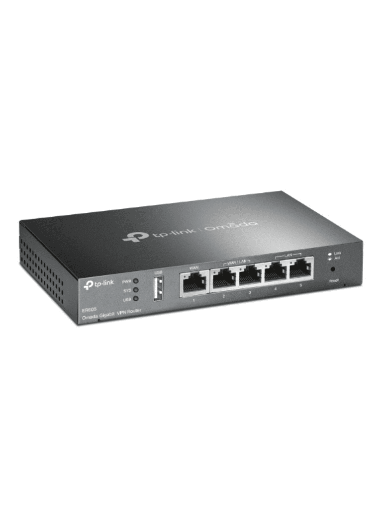 TP-LINK ER605 - Router Omada VPN SDN Multi-WAN Gigabit con 1 puerto WAN Gigabit, 2 LAN Gigabit y 2 configurables LAN/WAN, hasta 25,000 sesiones concurrentes, con gestión centralizada Omada o stand-alone y 1 puerto USB 2.0.