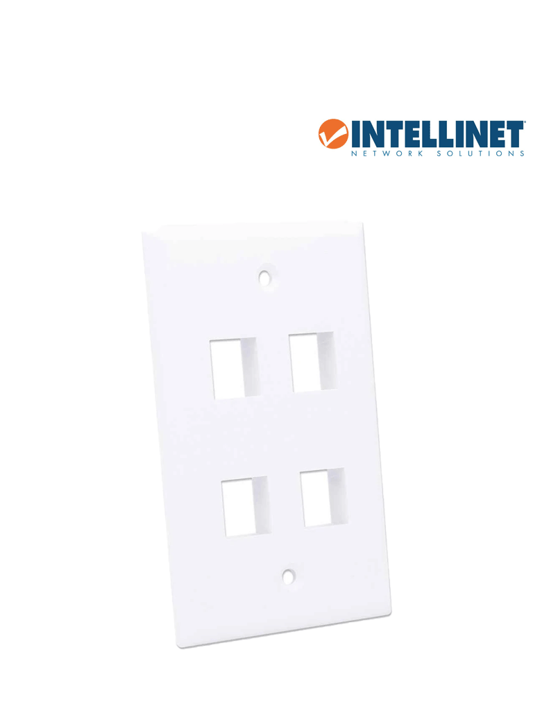 INTELLINET 163316 Tapa para caja Montaje al ras, 4 salidas, blanco