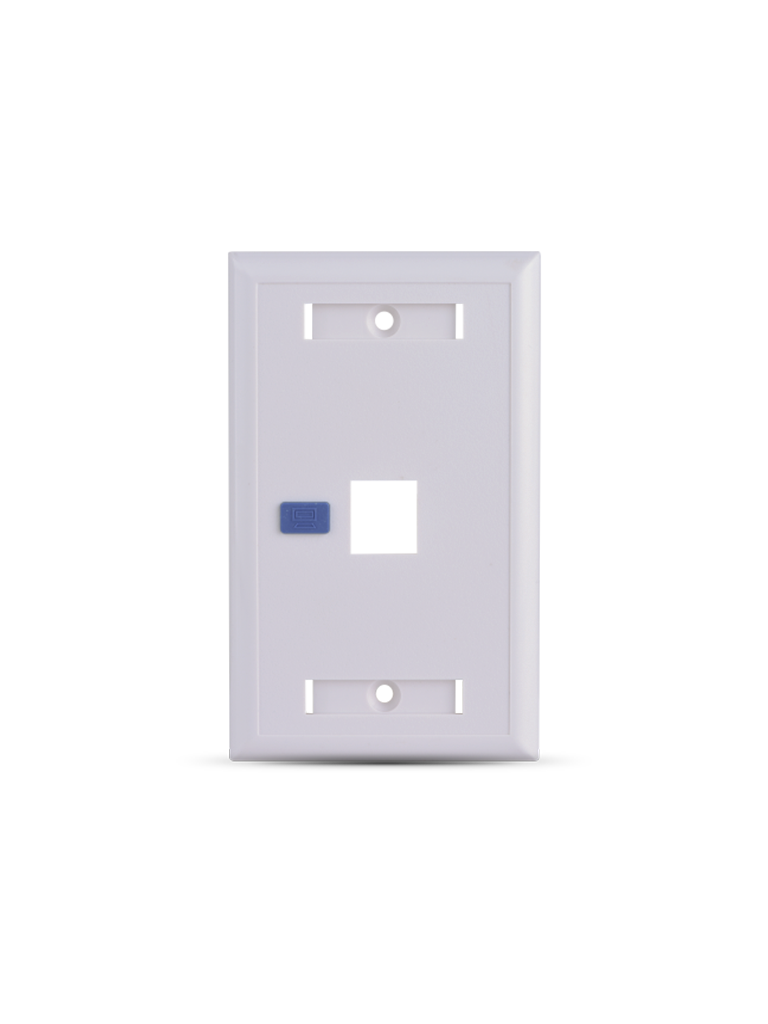 SAXXON A1751E - Placa de pared / Vertical / 1 Puerto tipo keystone / Color blanco / Con etiquetas · SKU TCE339083