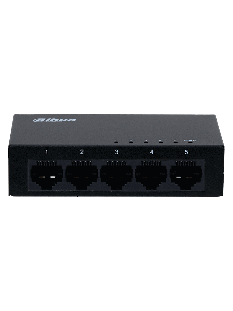 DAHUA PFS3005-5GT - Switch Gigabit de 5 Puertos No Administrable/ Capa 2/ 10/100/1000 Base-T/ Carcasa Metalica/ Switching 10G/ Tasa de Reenvio de Paquetes 7.44 Mbps/ Memoria Bufer de Paquetes 1Mb/ Con Proteccion de Descargas/