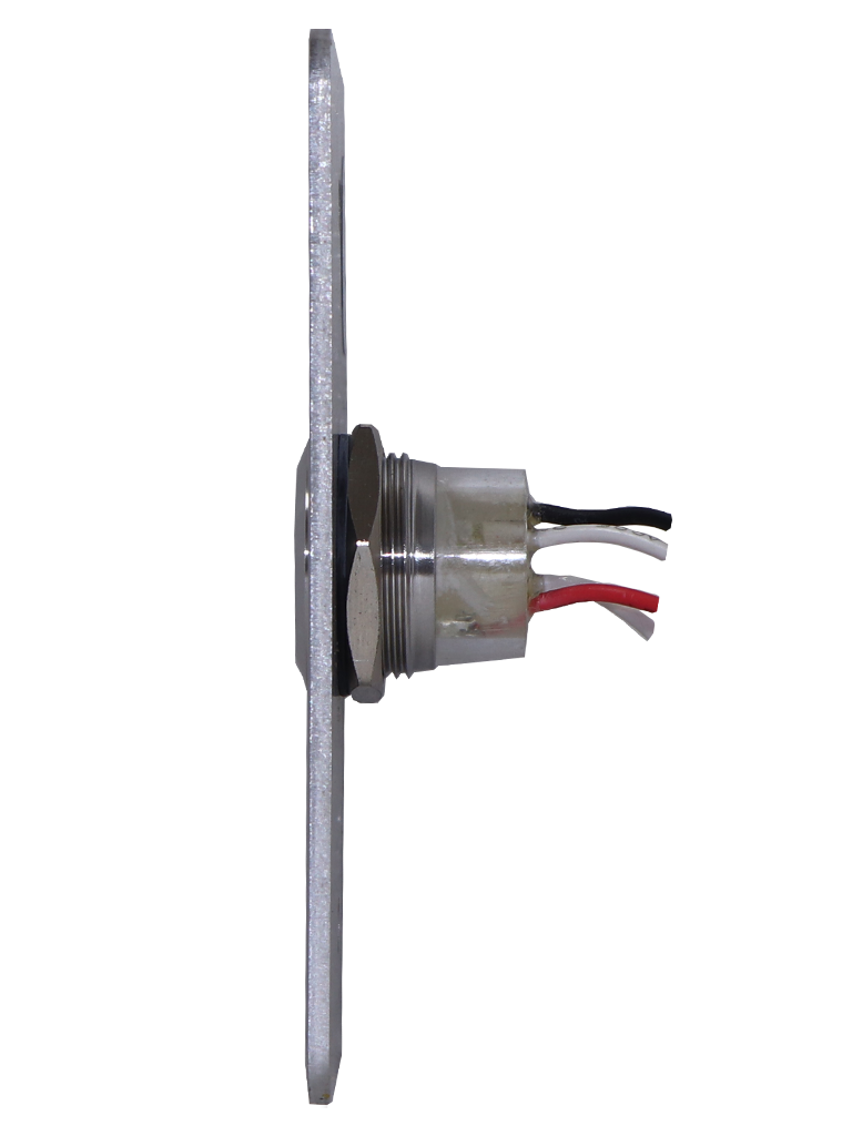 YLI YWP880BLED - Botón de Salida Mecánico, Indicador LED (Verde), Acero Inoxidable, 5-24 VCC, Función NO, Índice Protección IP68