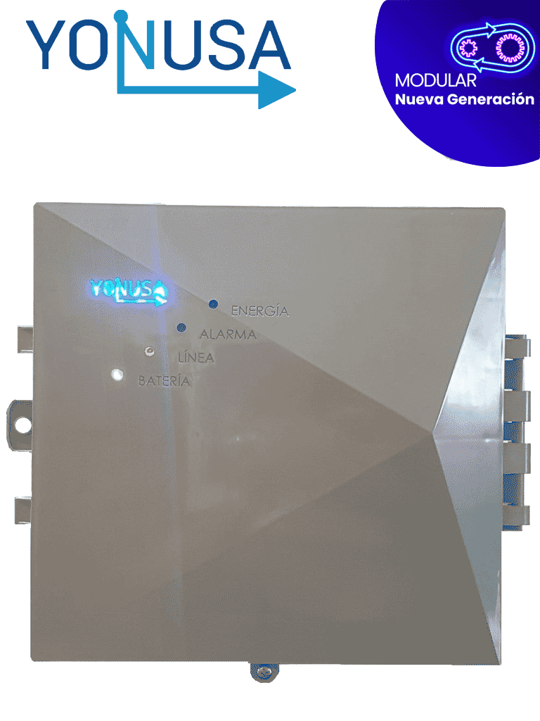 YONUSA EYNG12001BAT - Energizador de nueva generación de12,000 V con hasta 2,500 metros lineales, compatible con modulo Wifi, incluye Sirena de 30W con gabinete metálico y batería de respaldo de 12VDC a 4.5 Ah